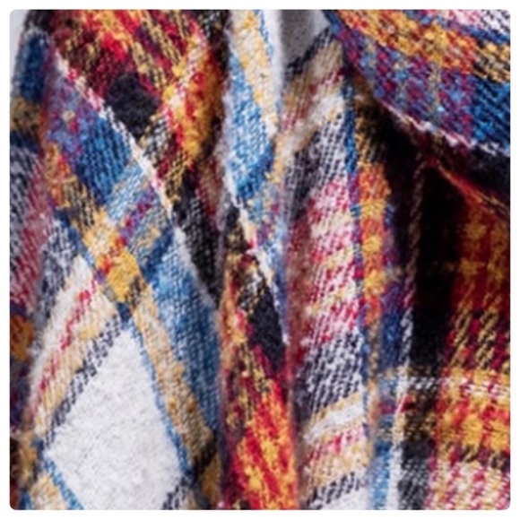 🍁LAST1️⃣🍁New Ruggine Plaid Print Hooded Ruana Poncho - Picture 5 of 5